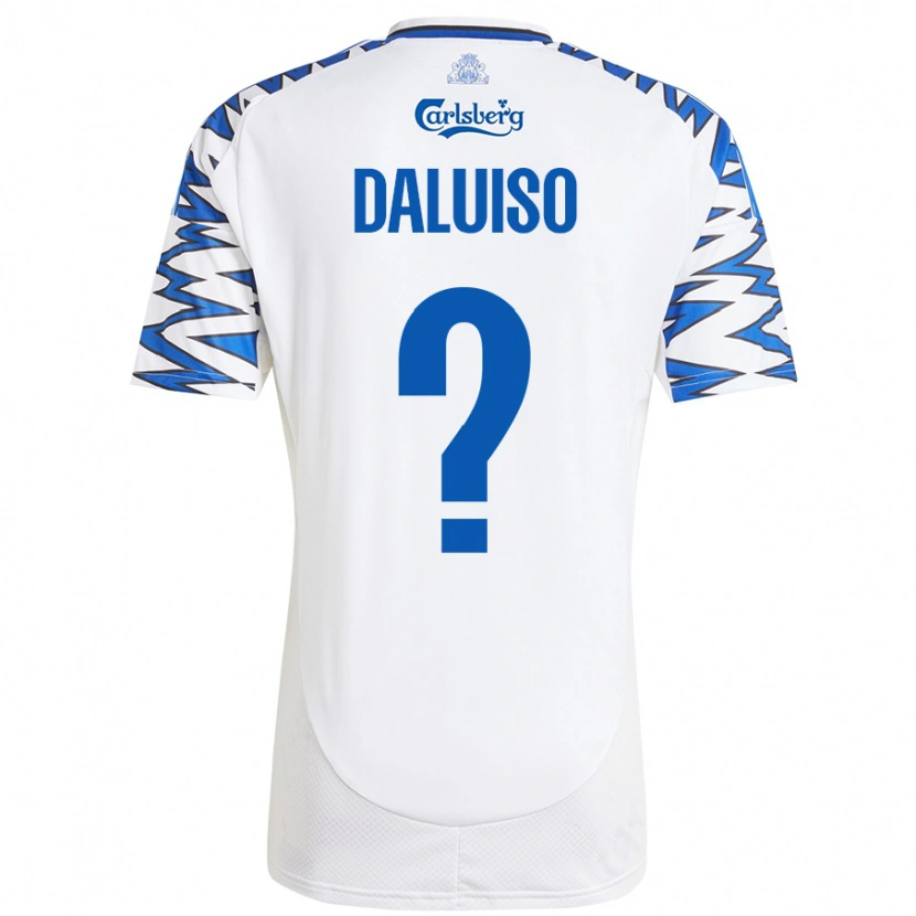 Danxen Mænd Christoffer Daluiso #0 Hvid Himmelblå Hjemmebane Spillertrøjer 2024/25 Trøje T-Shirt