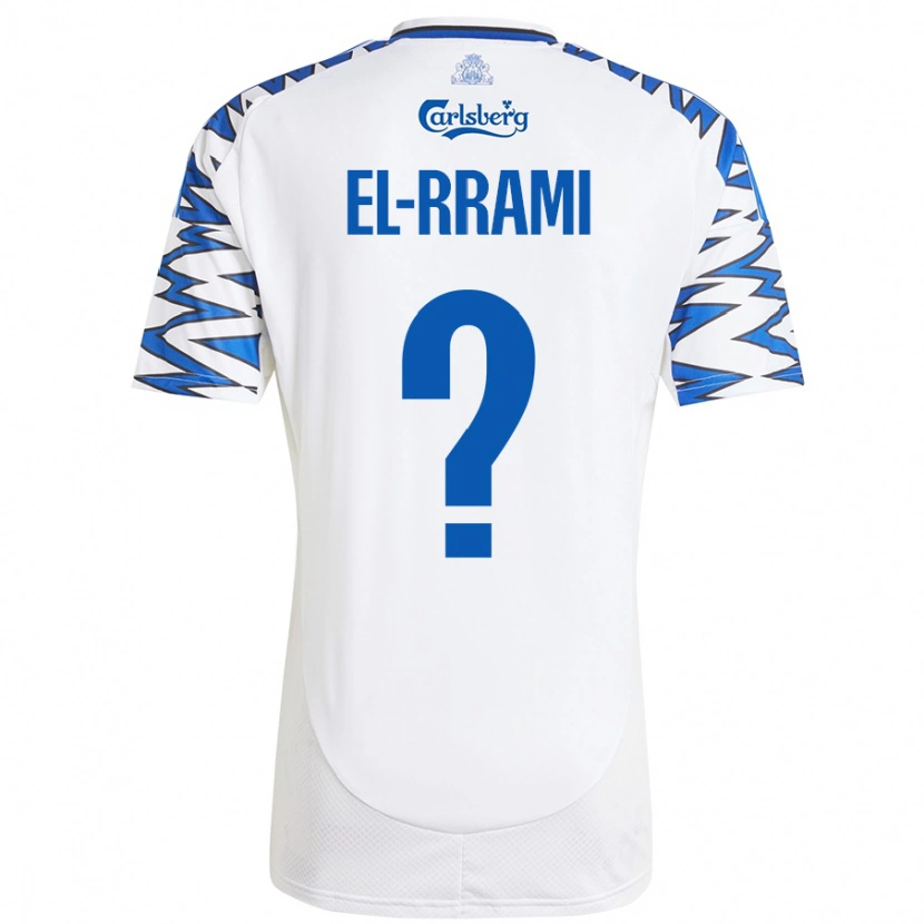 Danxen Mænd Jamil El-Rrami #0 Hvid Himmelblå Hjemmebane Spillertrøjer 2024/25 Trøje T-Shirt