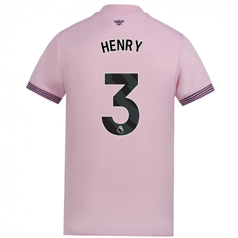 Danxen Mænd Rico Henry #3 Lyserød Udebane Spillertrøjer 2024/25 Trøje T-Shirt