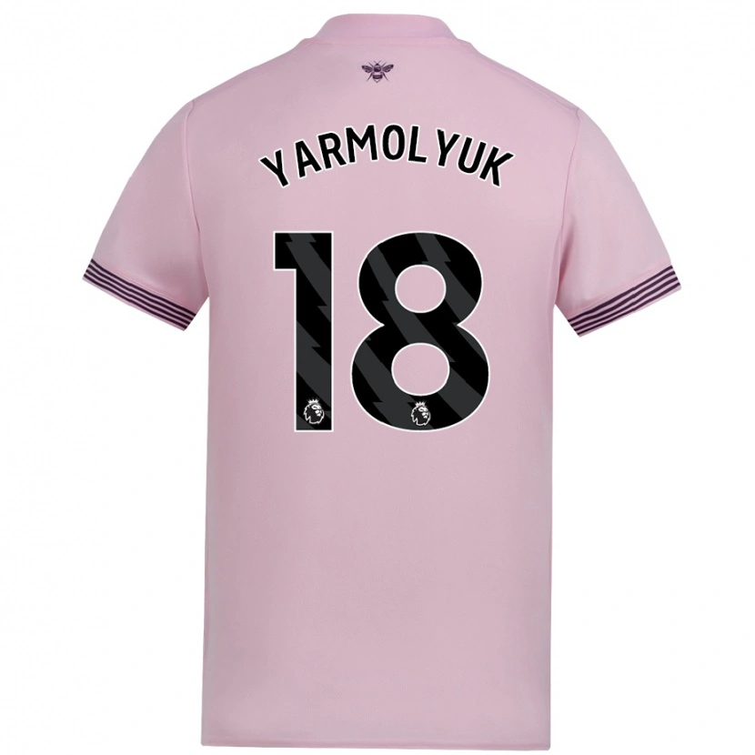 Danxen Mænd Yegor Yarmolyuk #18 Lyserød Udebane Spillertrøjer 2024/25 Trøje T-Shirt