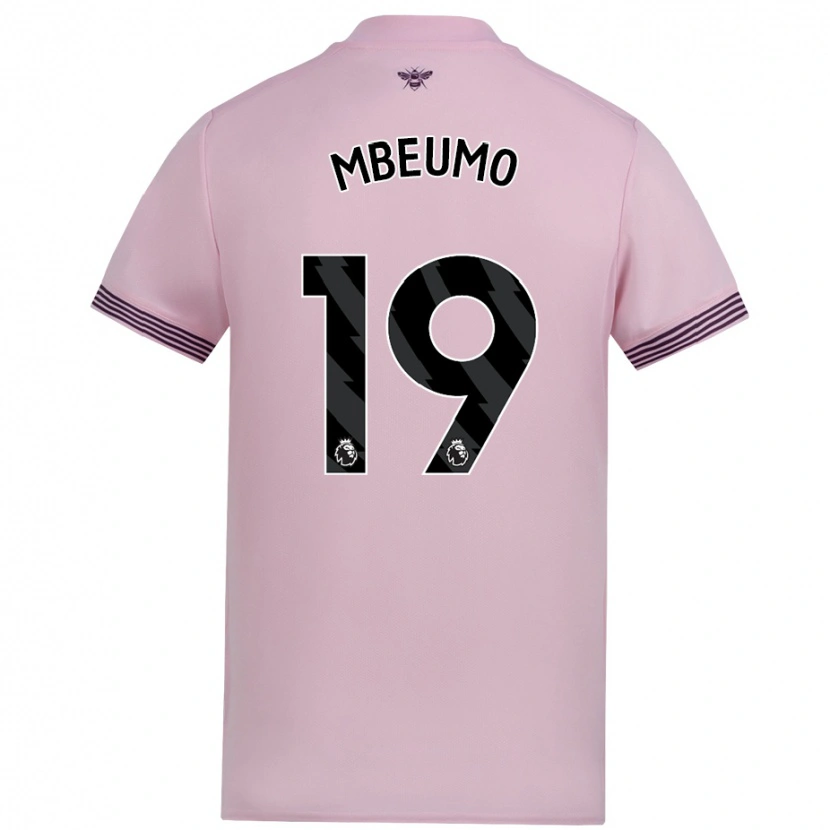 Danxen Mænd Bryan Mbeumo #19 Lyserød Udebane Spillertrøjer 2024/25 Trøje T-Shirt