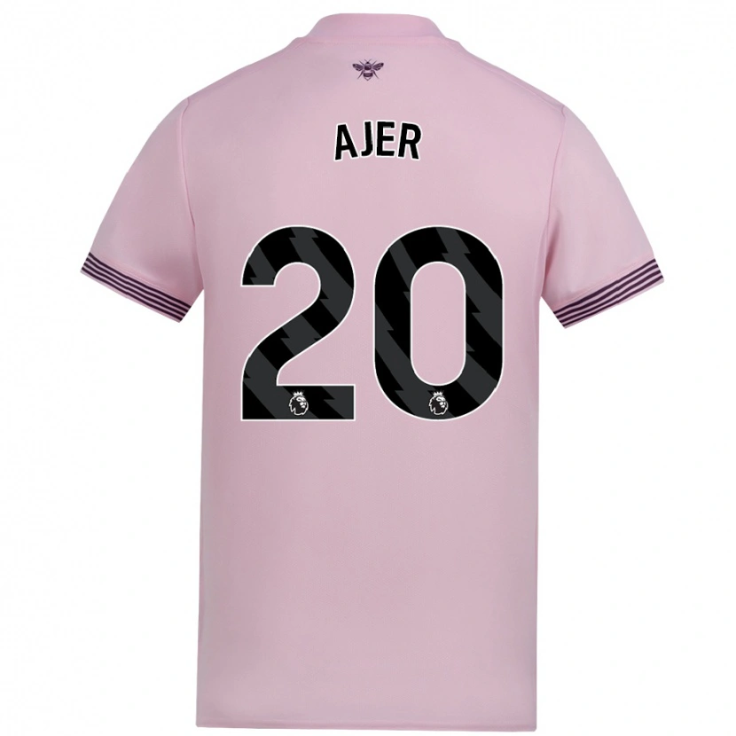 Danxen Mænd Kristoffer Ajer #20 Lyserød Udebane Spillertrøjer 2024/25 Trøje T-Shirt
