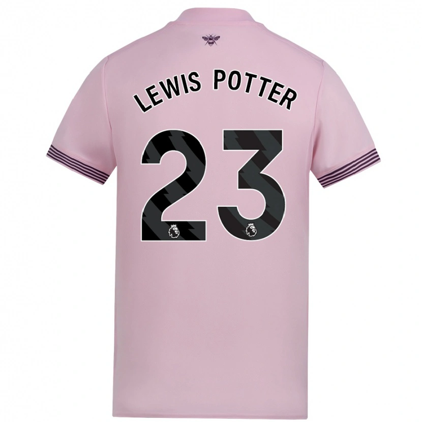 Danxen Mænd Keane Lewis-Potter #23 Lyserød Udebane Spillertrøjer 2024/25 Trøje T-Shirt