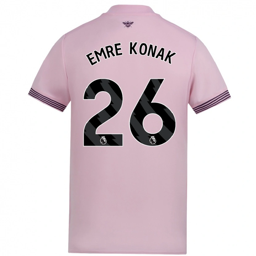 Danxen Mænd Yunus Emre Konak #26 Lyserød Udebane Spillertrøjer 2024/25 Trøje T-Shirt
