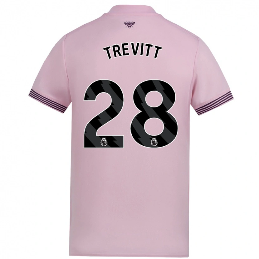 Danxen Mænd Ryan Trevitt #28 Lyserød Udebane Spillertrøjer 2024/25 Trøje T-Shirt