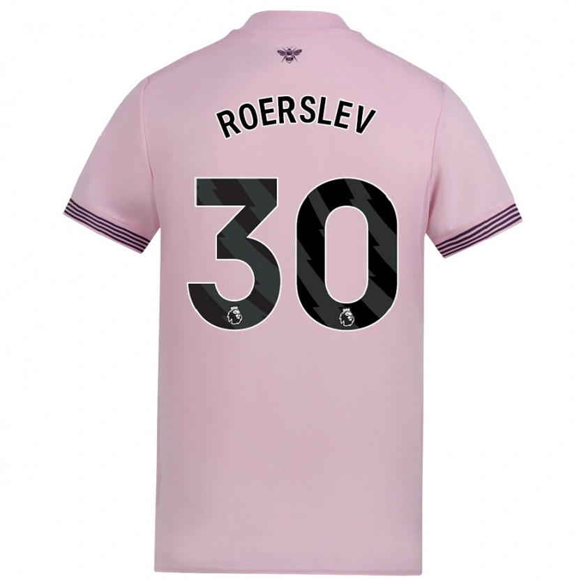 Danxen Mænd Mads Roerslev #30 Lyserød Udebane Spillertrøjer 2024/25 Trøje T-Shirt