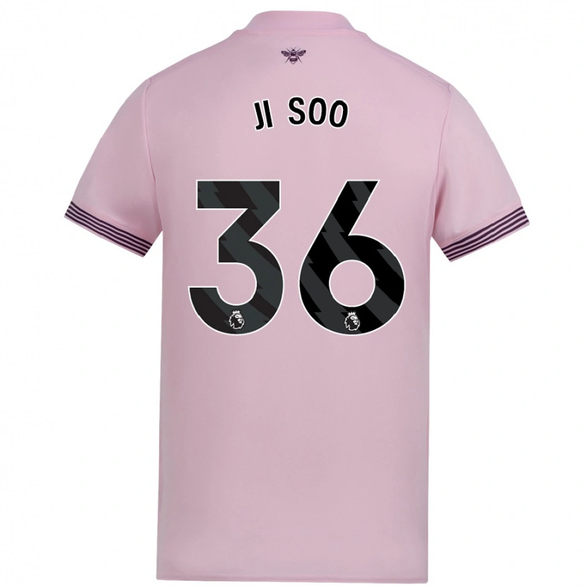 Danxen Mænd Ji-Soo Kim #36 Lyserød Udebane Spillertrøjer 2024/25 Trøje T-Shirt
