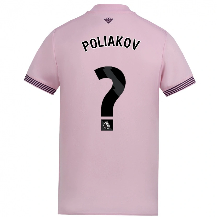 Danxen Mænd Adam Poliakov #0 Lyserød Udebane Spillertrøjer 2024/25 Trøje T-Shirt