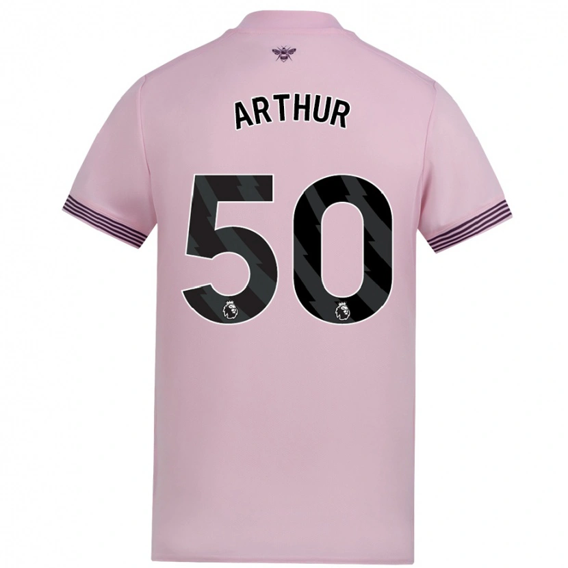 Danxen Mænd Benjamin Arthur #50 Lyserød Udebane Spillertrøjer 2024/25 Trøje T-Shirt