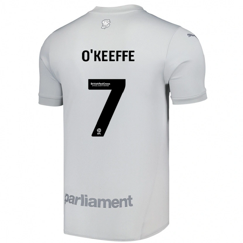 Danxen Mænd Corey O'keeffe #7 Sølvgrå Udebane Spillertrøjer 2024/25 Trøje T-Shirt