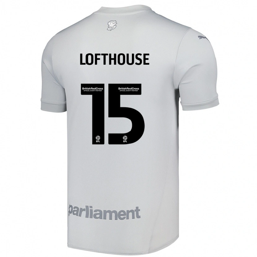 Danxen Mænd Kyran Lofthouse #15 Sølvgrå Udebane Spillertrøjer 2024/25 Trøje T-Shirt