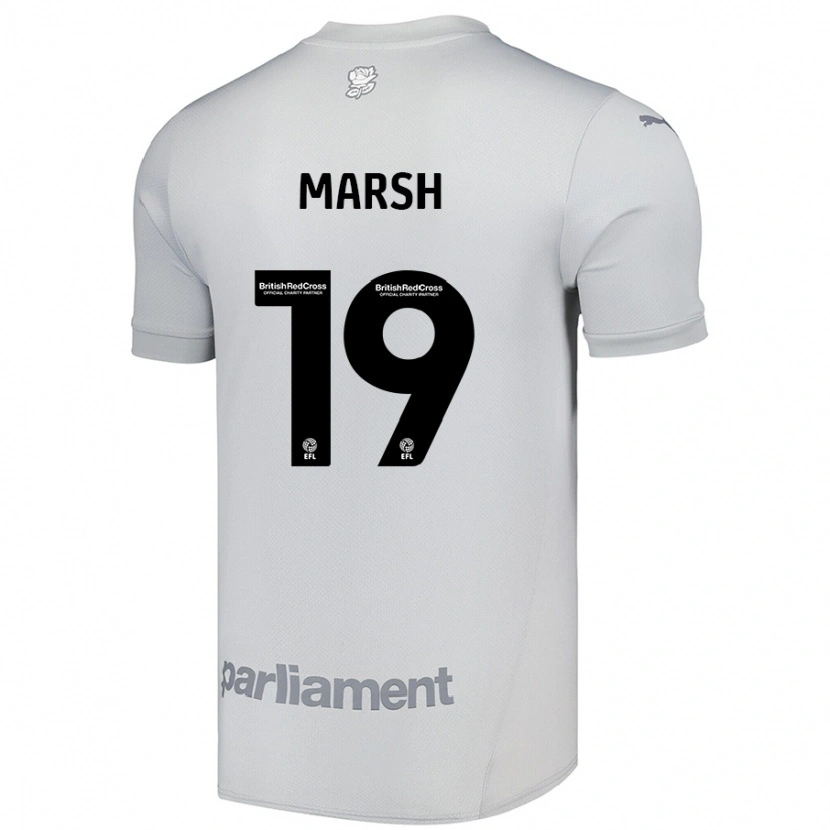 Danxen Mænd Aiden Marsh #19 Sølvgrå Udebane Spillertrøjer 2024/25 Trøje T-Shirt