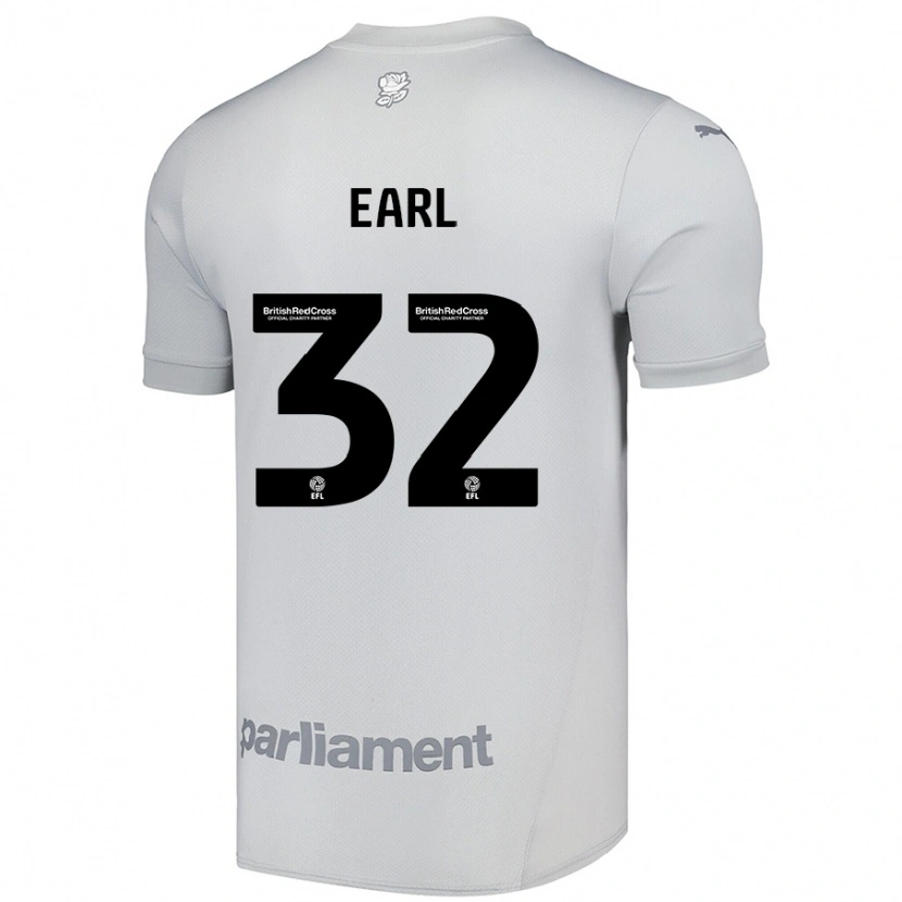 Danxen Mænd Josh Earl #32 Sølvgrå Udebane Spillertrøjer 2024/25 Trøje T-Shirt