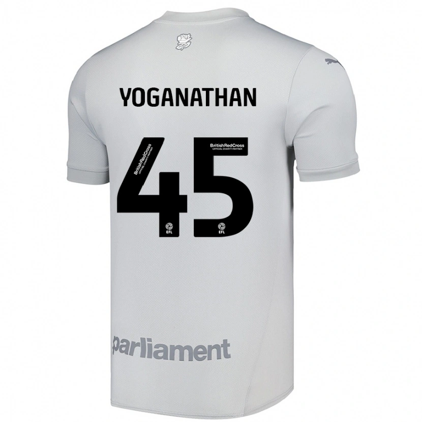 Danxen Mænd Vimal Yoganathan #45 Sølvgrå Udebane Spillertrøjer 2024/25 Trøje T-Shirt