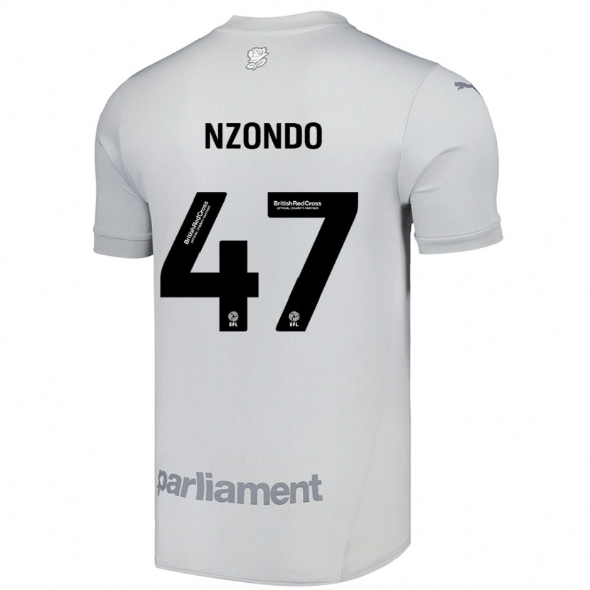 Danxen Mænd Emmaisa Nzondo #47 Sølvgrå Udebane Spillertrøjer 2024/25 Trøje T-Shirt