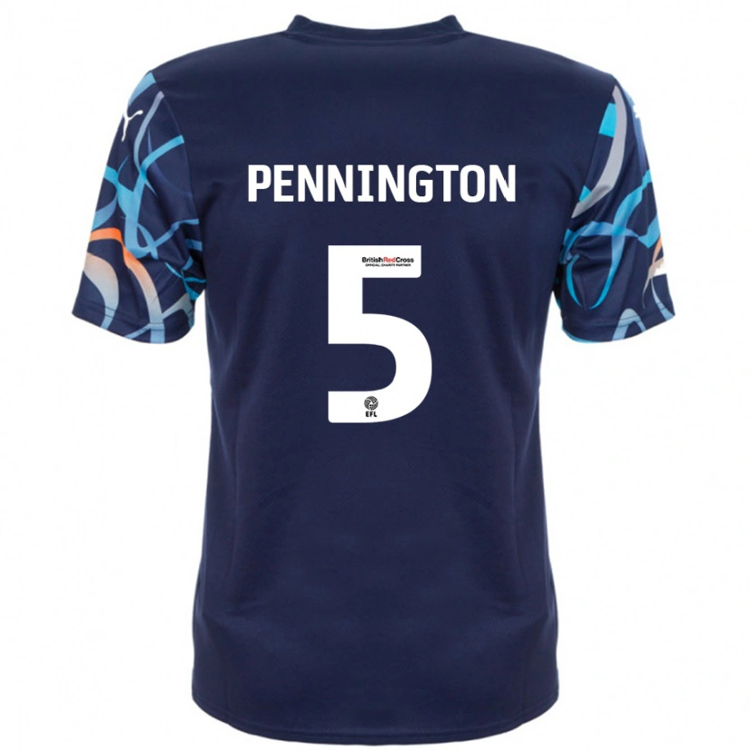 Danxen Mænd Matthew Pennington #5 Marineblå Udebane Spillertrøjer 2024/25 Trøje T-Shirt
