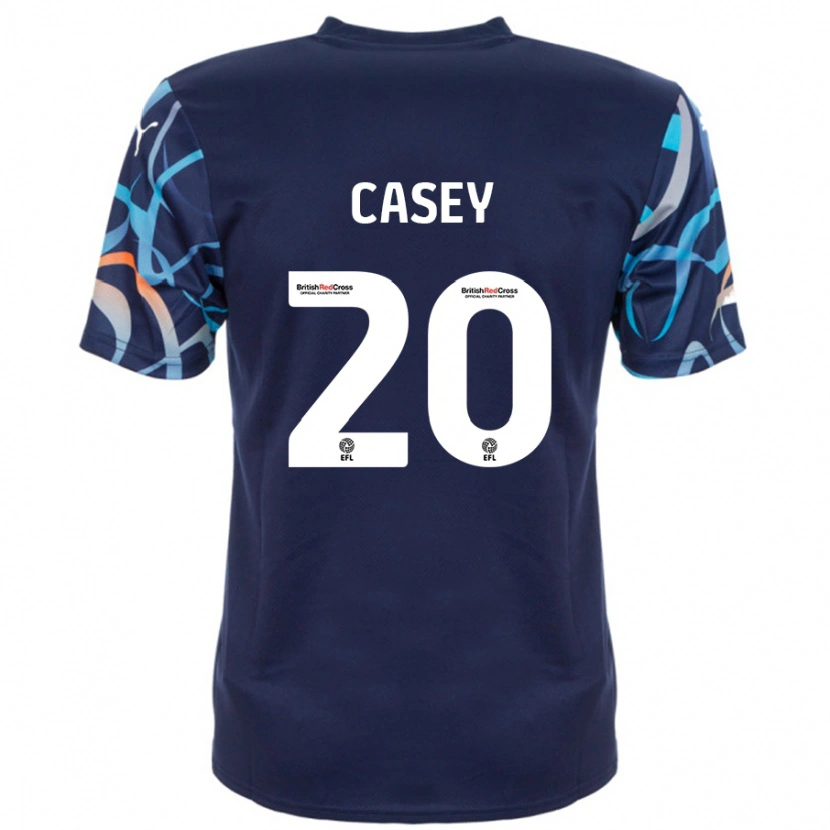 Danxen Mænd Oliver Casey #20 Marineblå Udebane Spillertrøjer 2024/25 Trøje T-Shirt
