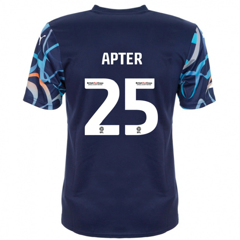 Danxen Mænd Rob Apter #25 Marineblå Udebane Spillertrøjer 2024/25 Trøje T-Shirt