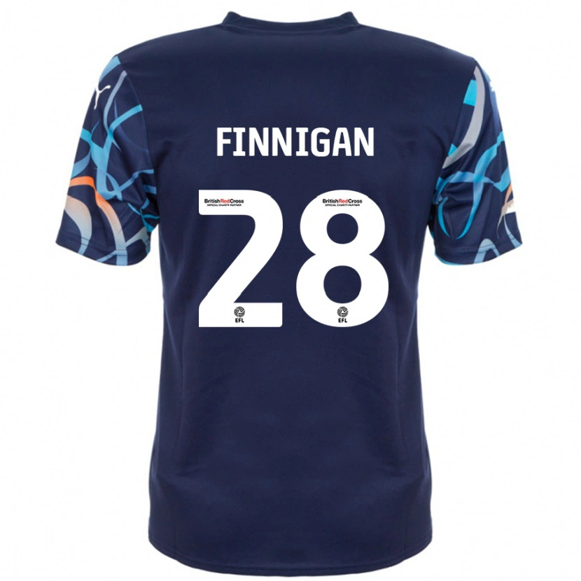 Danxen Mænd Ryan Finnigan #28 Marineblå Udebane Spillertrøjer 2024/25 Trøje T-Shirt