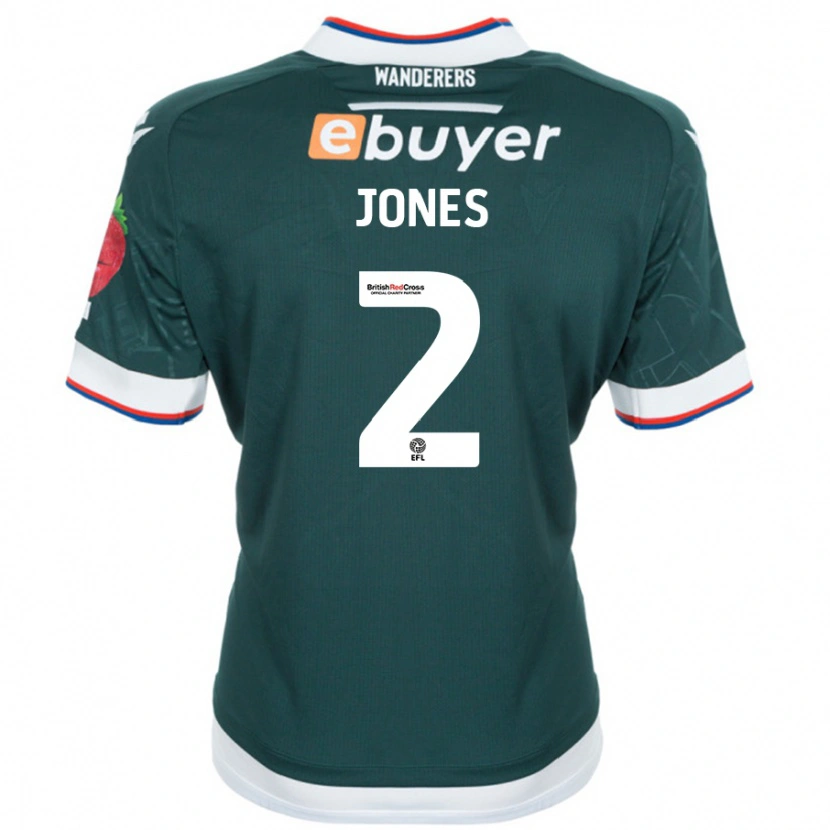 Danxen Mænd Gethin Jones #2 Mørkegrøn Udebane Spillertrøjer 2024/25 Trøje T-Shirt