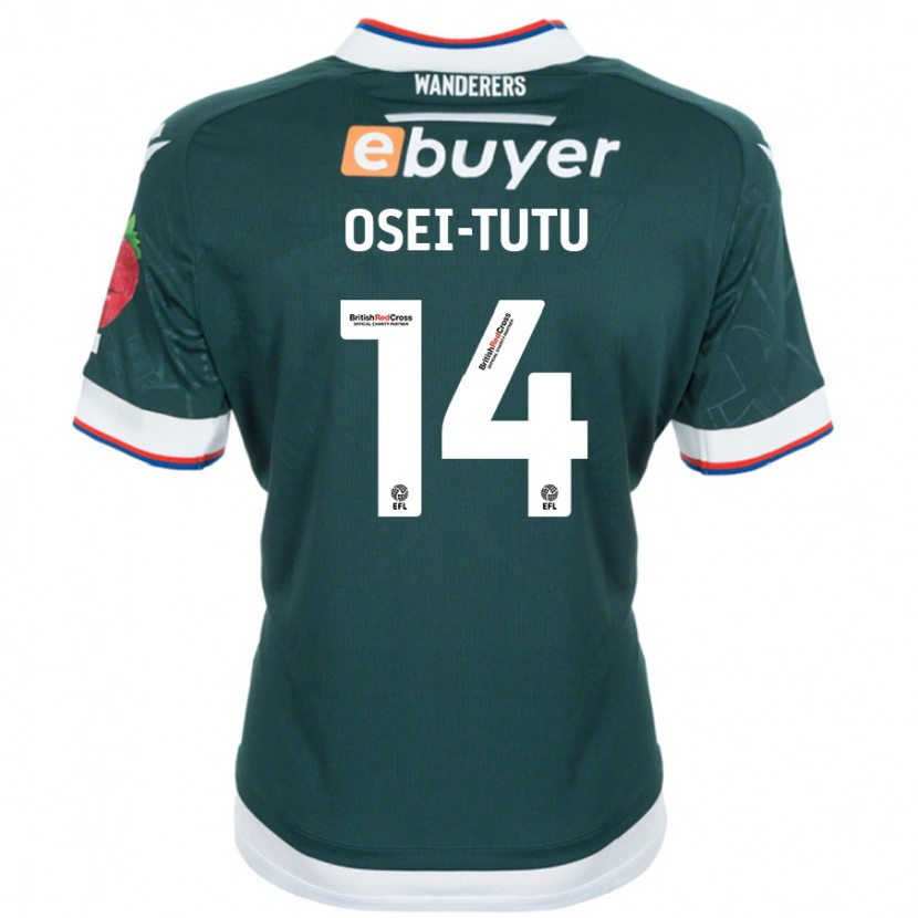 Danxen Mænd Jordi Osei-Tutu #14 Mørkegrøn Udebane Spillertrøjer 2024/25 Trøje T-Shirt