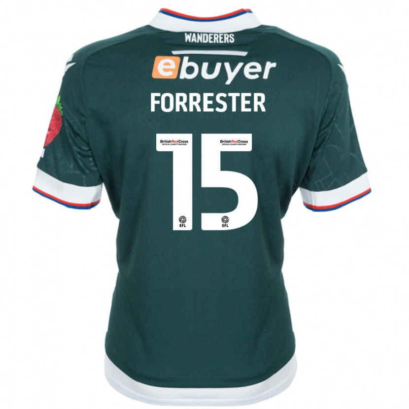 Danxen Mænd Will Forrester #15 Mørkegrøn Udebane Spillertrøjer 2024/25 Trøje T-Shirt