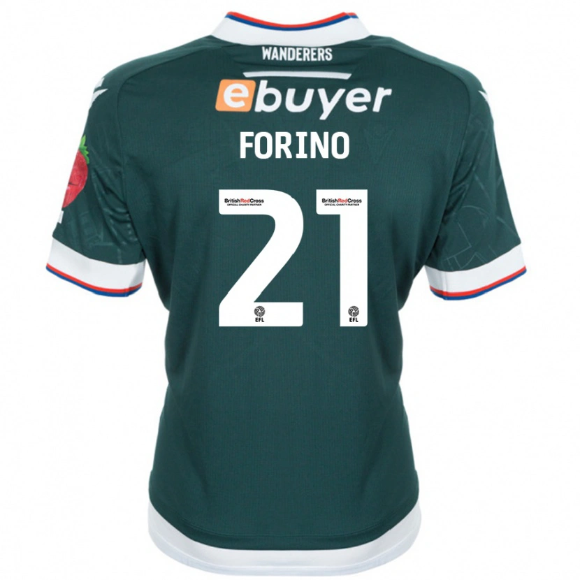 Danxen Mænd Chris Forino #21 Mørkegrøn Udebane Spillertrøjer 2024/25 Trøje T-Shirt