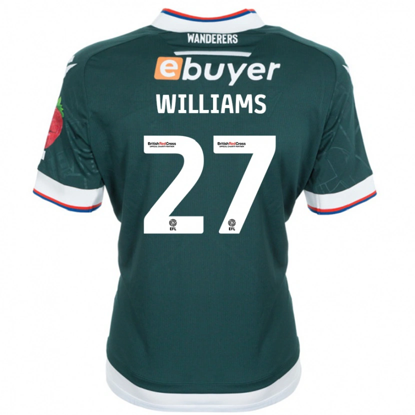 Danxen Mænd Randell Williams #27 Mørkegrøn Udebane Spillertrøjer 2024/25 Trøje T-Shirt