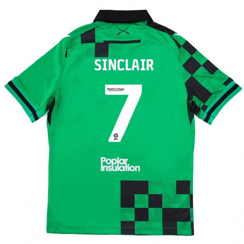 Danxen Mænd Scott Sinclair #7 Grøn Sort Udebane Spillertrøjer 2024/25 Trøje T-Shirt