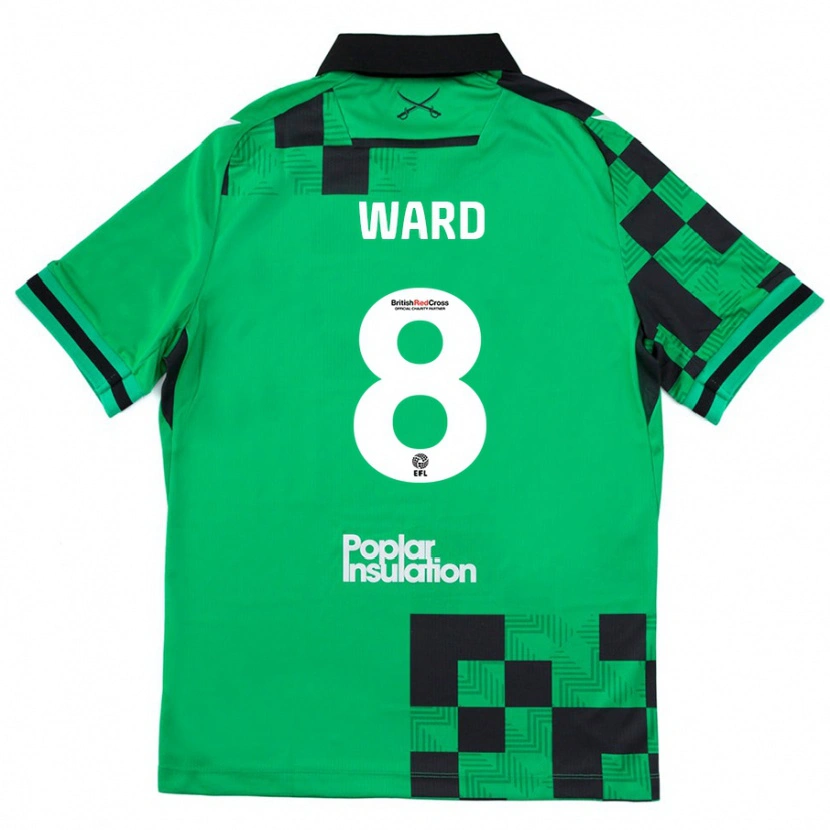Danxen Mænd Grant Ward #8 Grøn Sort Udebane Spillertrøjer 2024/25 Trøje T-Shirt