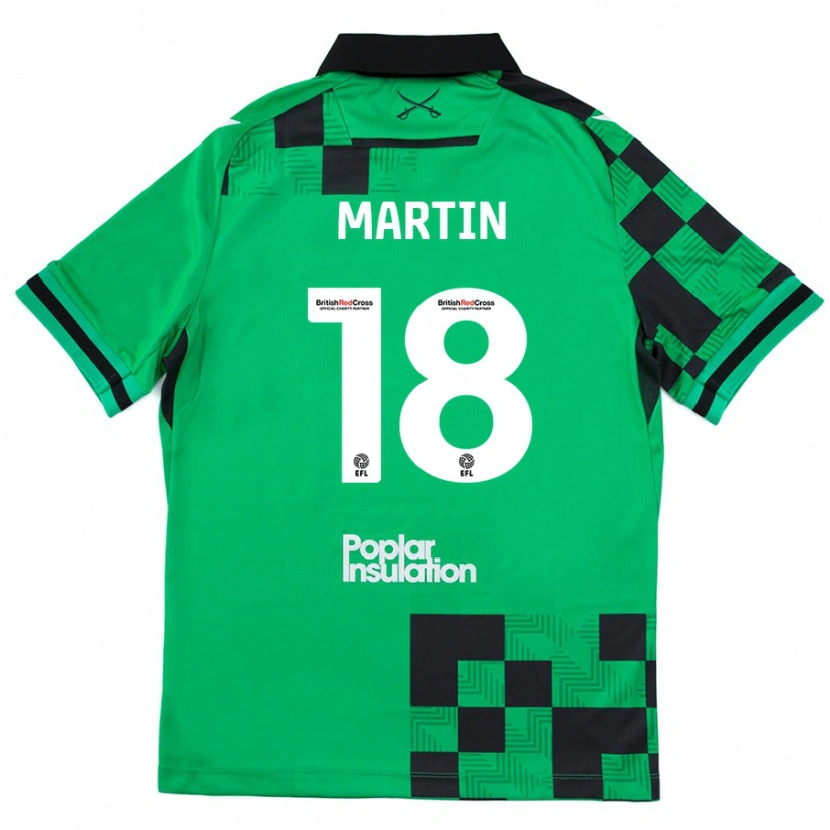 Danxen Mænd Chris Martin #18 Grøn Sort Udebane Spillertrøjer 2024/25 Trøje T-Shirt