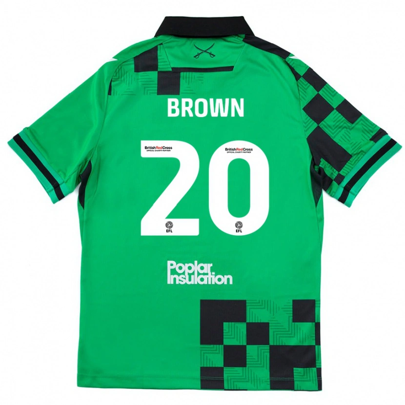 Danxen Mænd Jevani Brown #20 Grøn Sort Udebane Spillertrøjer 2024/25 Trøje T-Shirt