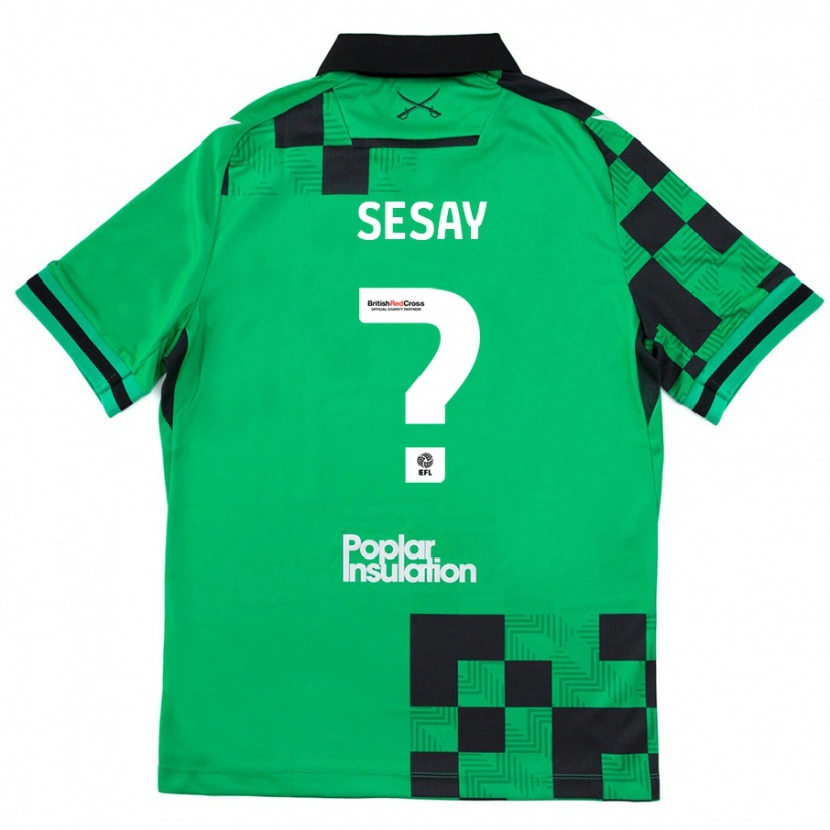 Danxen Mænd Malik Sesay #0 Grøn Sort Udebane Spillertrøjer 2024/25 Trøje T-Shirt