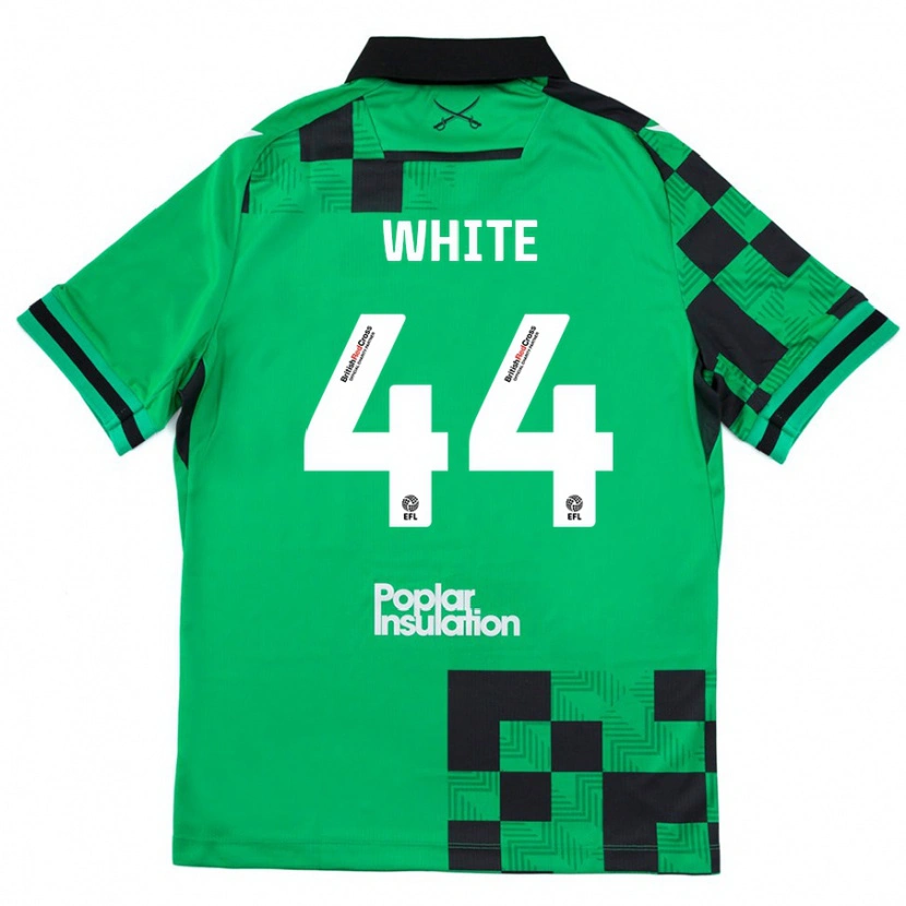 Danxen Mænd Charlie White #44 Grøn Sort Udebane Spillertrøjer 2024/25 Trøje T-Shirt