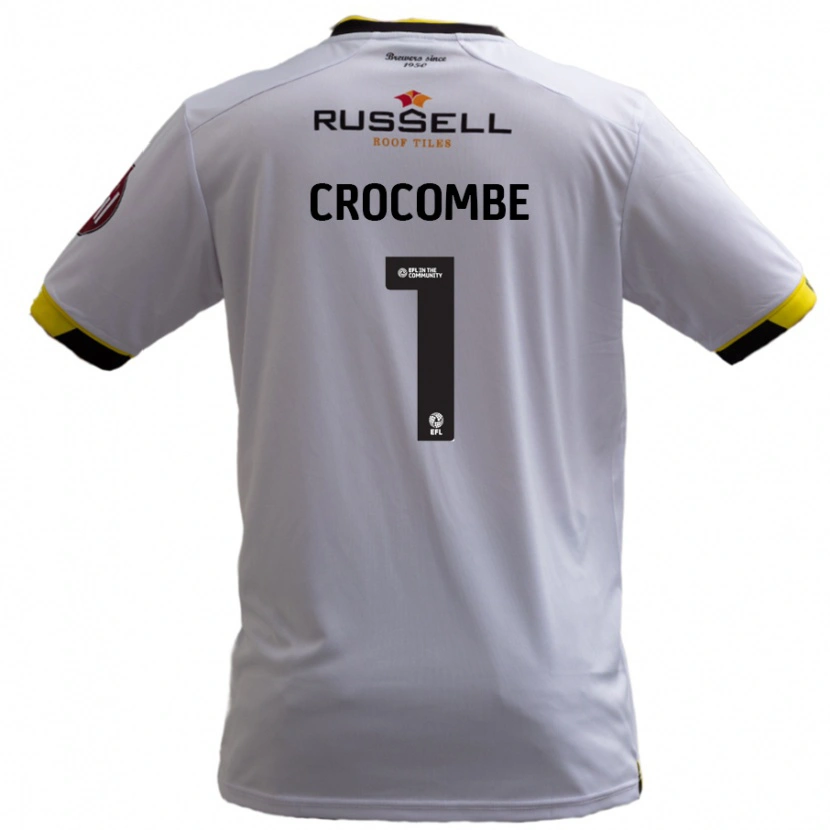 Danxen Mænd Max Crocombe #1 Hvid Udebane Spillertrøjer 2024/25 Trøje T-Shirt