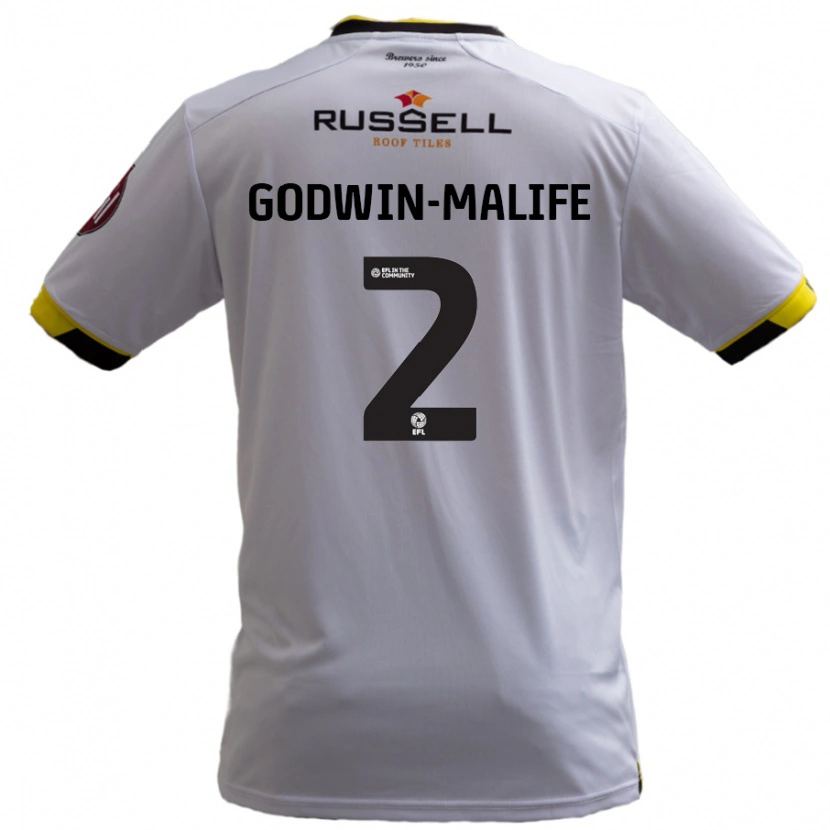 Danxen Mænd Udoka Godwin-Malife #2 Hvid Udebane Spillertrøjer 2024/25 Trøje T-Shirt