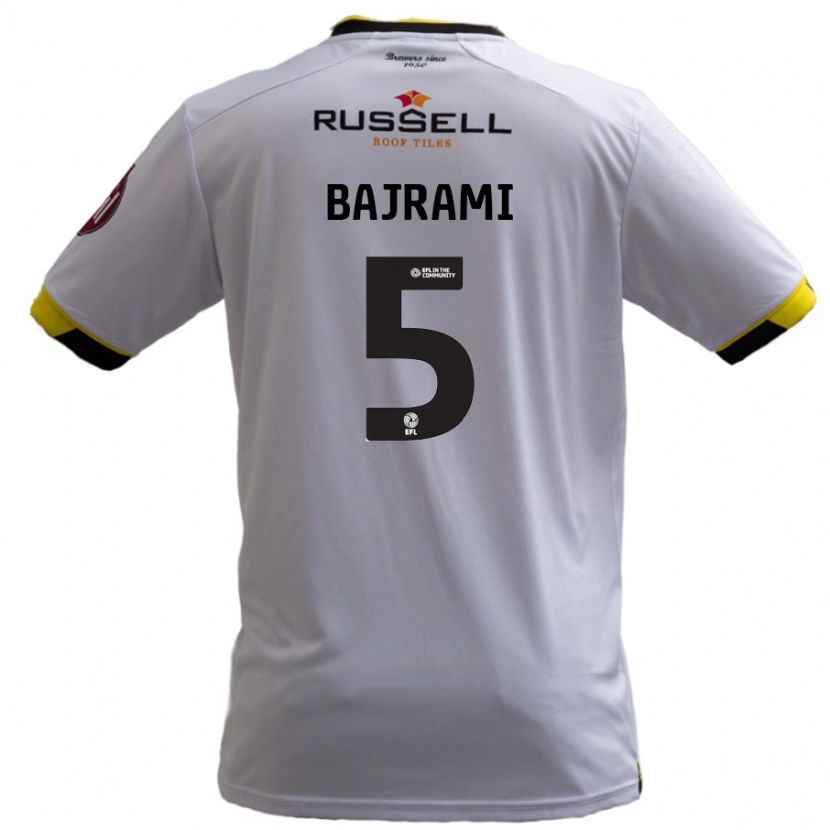 Danxen Mænd Geraldo Bajrami #5 Hvid Udebane Spillertrøjer 2024/25 Trøje T-Shirt