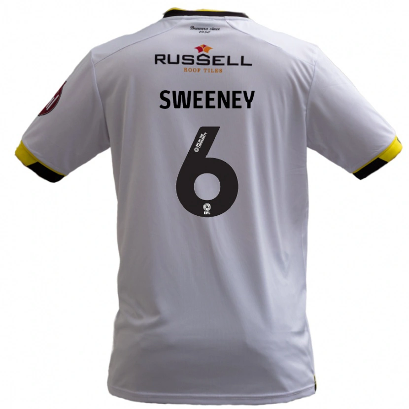 Danxen Mænd Ryan Sweeney #6 Hvid Udebane Spillertrøjer 2024/25 Trøje T-Shirt