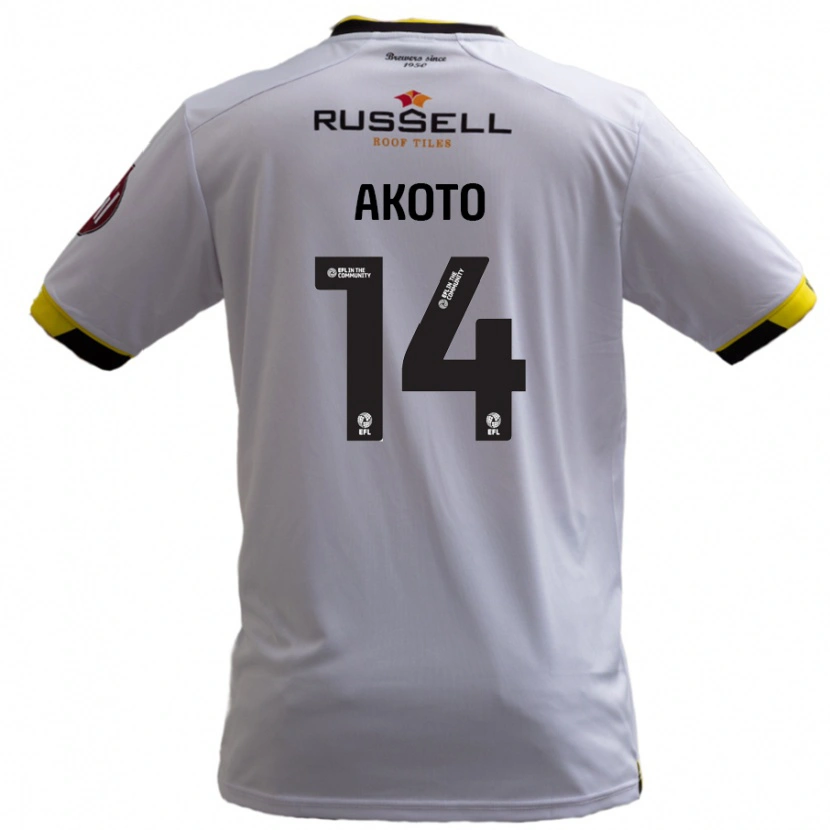 Danxen Mænd Nick Akoto #14 Hvid Udebane Spillertrøjer 2024/25 Trøje T-Shirt