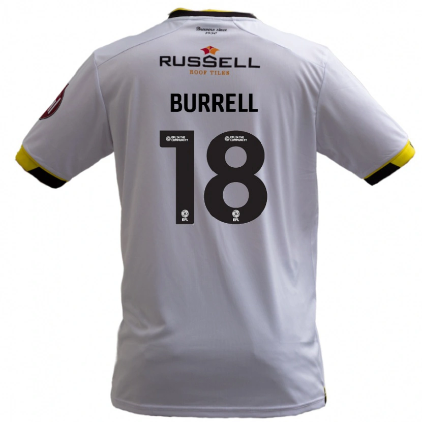 Danxen Mænd Rumarn Burrell #18 Hvid Udebane Spillertrøjer 2024/25 Trøje T-Shirt