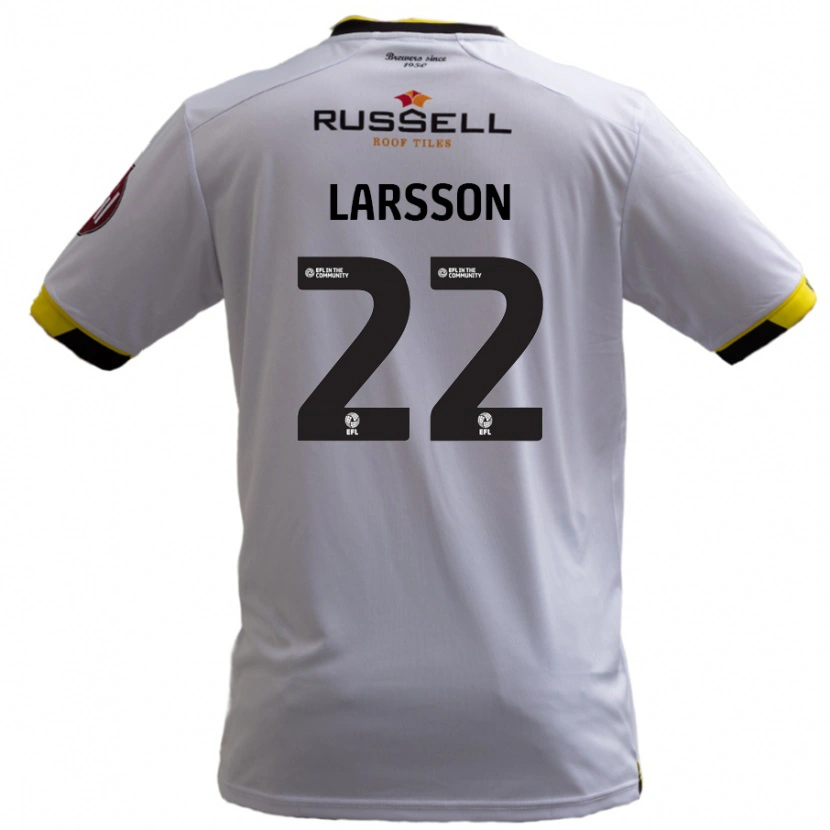 Danxen Mænd Julian Larsson #22 Hvid Udebane Spillertrøjer 2024/25 Trøje T-Shirt