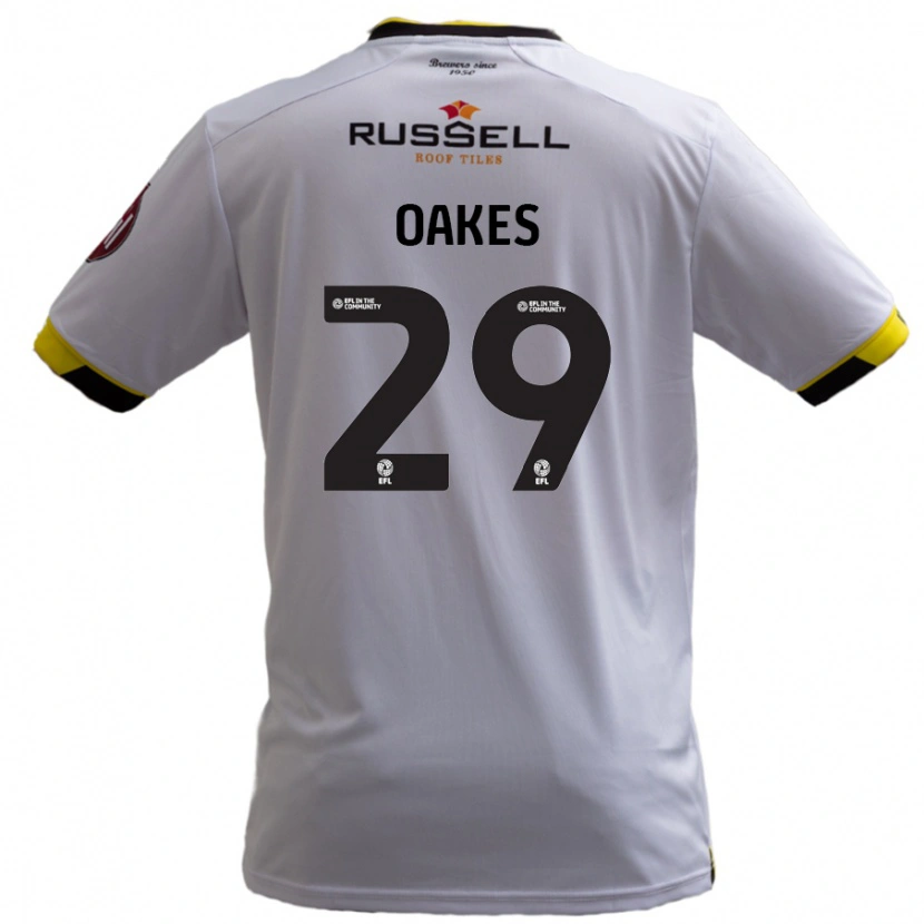 Danxen Mænd Toby Oakes #29 Hvid Udebane Spillertrøjer 2024/25 Trøje T-Shirt