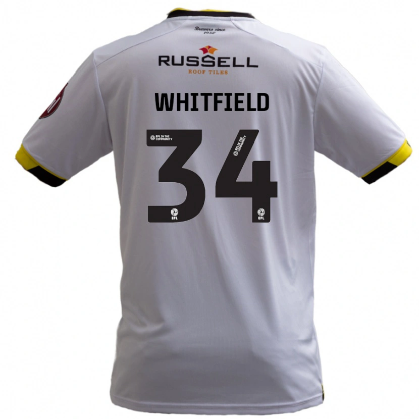 Danxen Mænd Ben Whitfield #34 Hvid Udebane Spillertrøjer 2024/25 Trøje T-Shirt