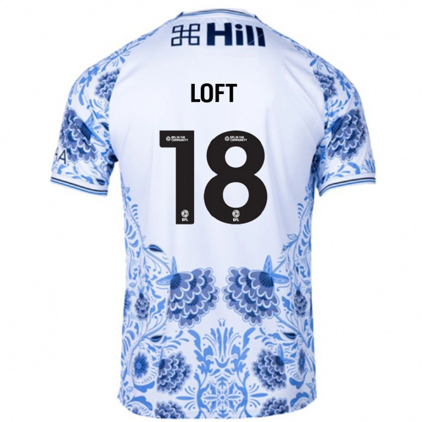 Danxen Mænd Ryan Loft #18 Hvid Blå Udebane Spillertrøjer 2024/25 Trøje T-Shirt