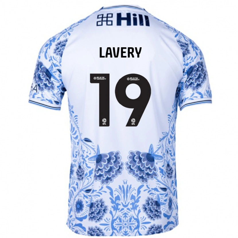 Danxen Mænd Shayne Lavery #19 Hvid Blå Udebane Spillertrøjer 2024/25 Trøje T-Shirt