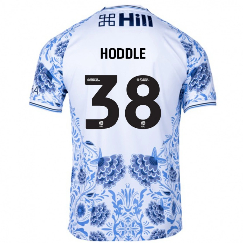 Danxen Mænd George Hoddle #38 Hvid Blå Udebane Spillertrøjer 2024/25 Trøje T-Shirt