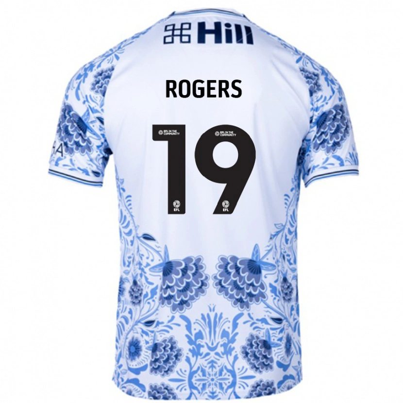 Danxen Mænd Beatrice Rogers #19 Hvid Blå Udebane Spillertrøjer 2024/25 Trøje T-Shirt