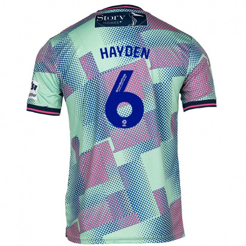 Danxen Mænd Aaron Hayden #6 Grøn Udebane Spillertrøjer 2024/25 Trøje T-Shirt