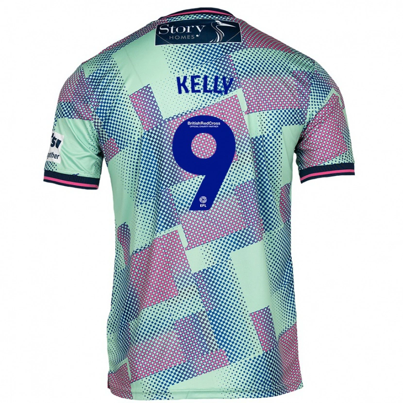 Danxen Mænd Georgie Kelly #9 Grøn Udebane Spillertrøjer 2024/25 Trøje T-Shirt