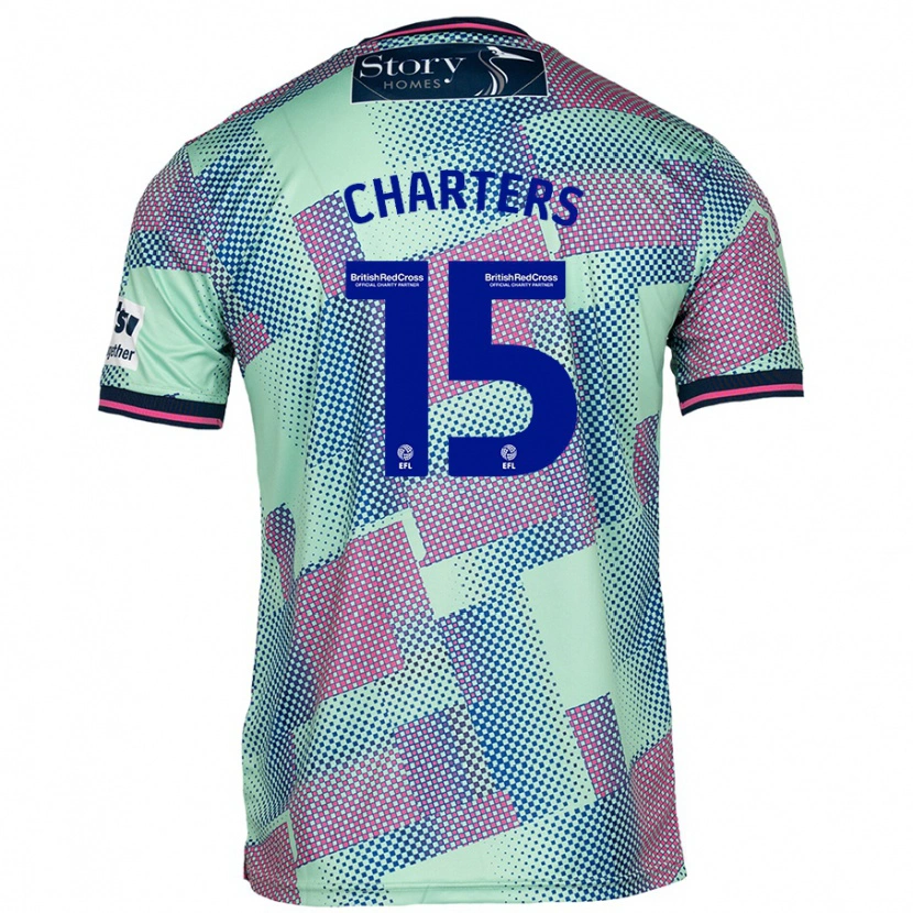 Danxen Mænd Taylor Charters #15 Grøn Udebane Spillertrøjer 2024/25 Trøje T-Shirt